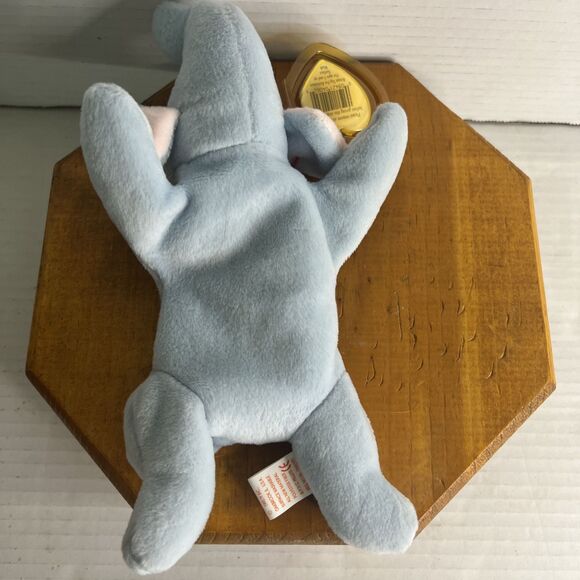 *RARE* RETIRED TY Beanie Babies Peanut the Elephant --light blue! NEW CONDITION - Picture 6 of 9